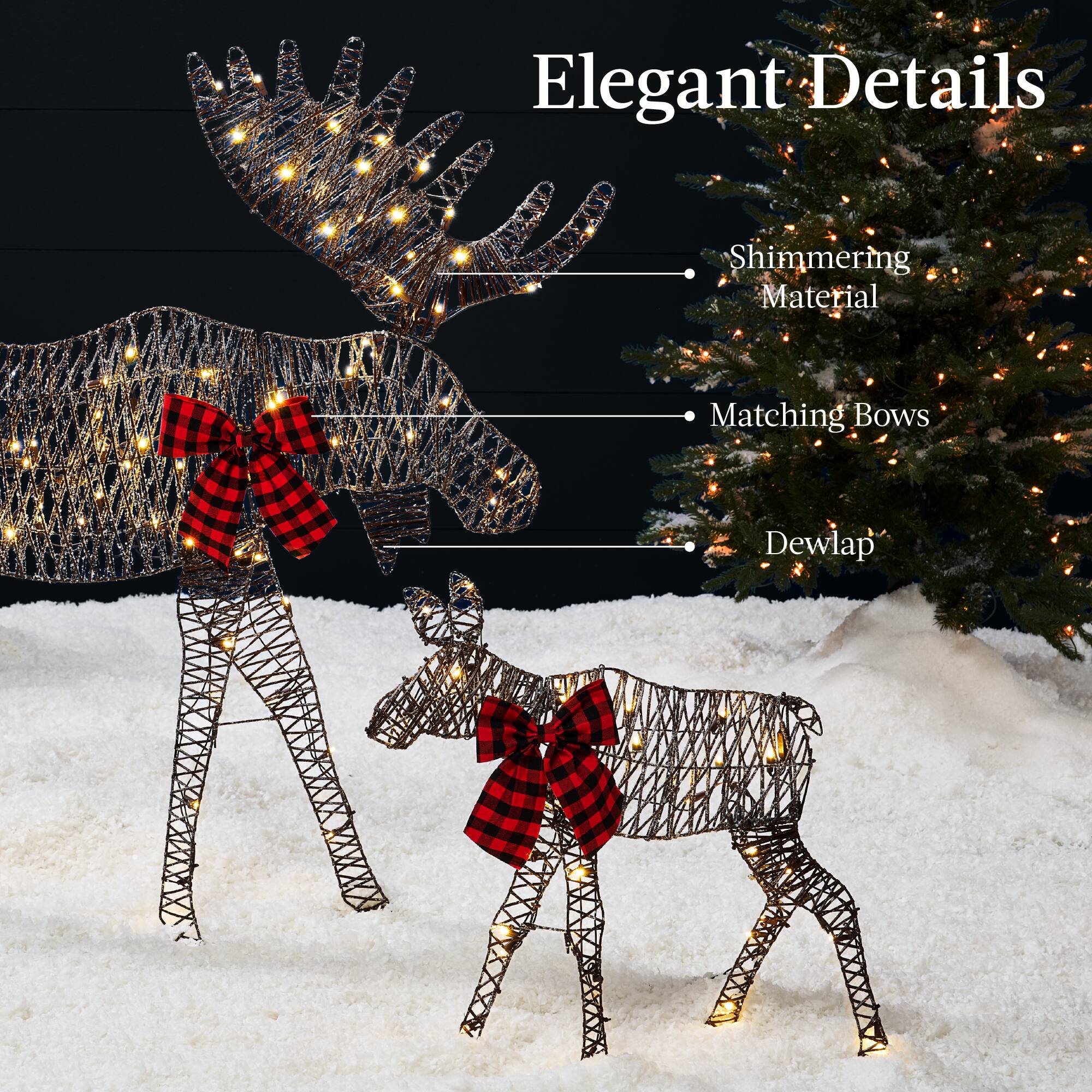 Elegant Details

- Shimmering Material
- Matching Bows
- Dewlap
