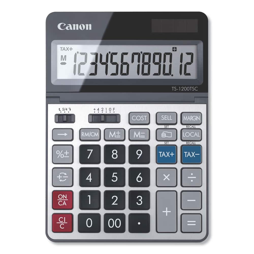 Canon - 2468C001 12-Digit LCD TS-1200TSC Desktop Calculator - Black/Gray