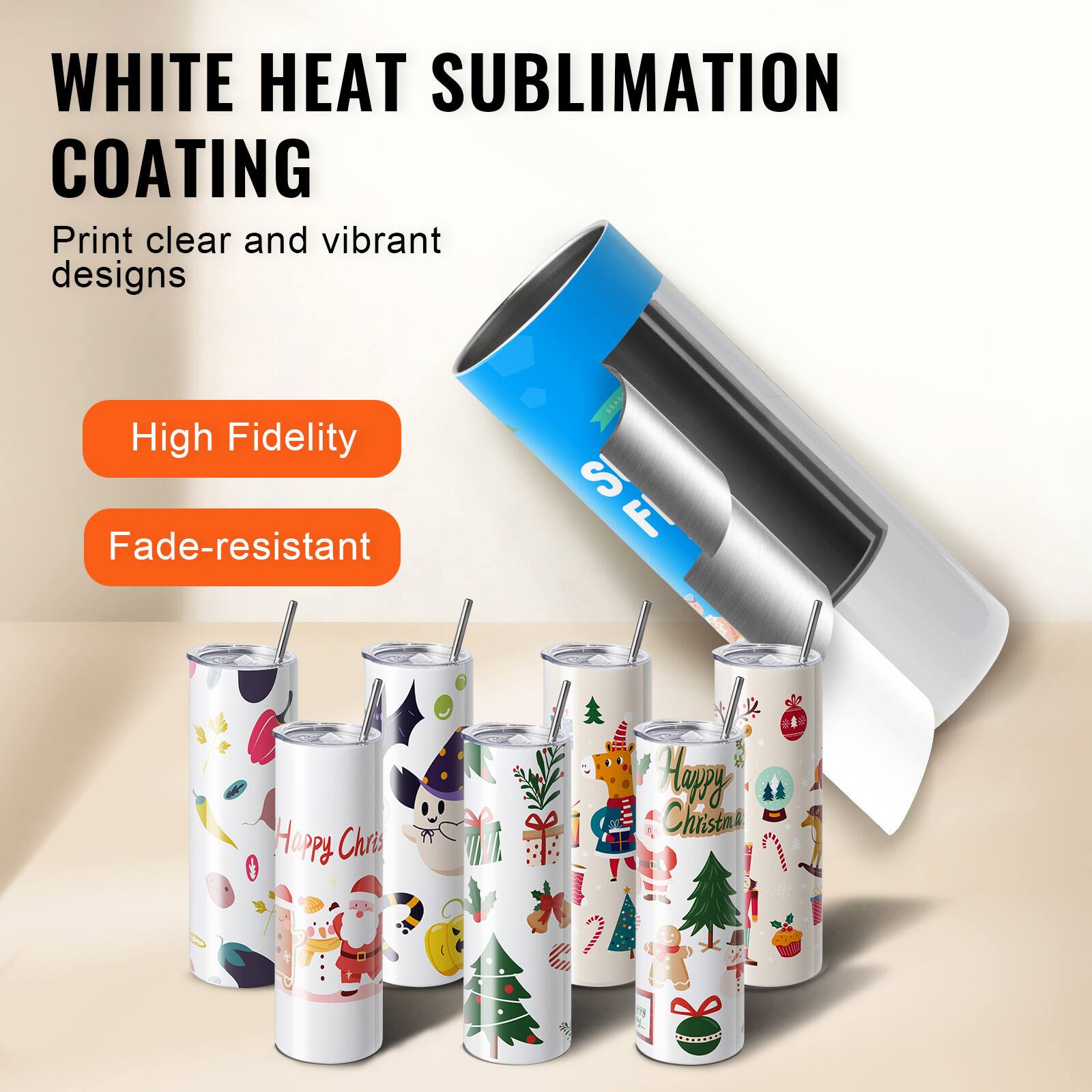 WHITE HEAT SUBLIMATION COATING

Print clear and vibrant designs

High Fidelity

Fade-resistant

Happy Christmas