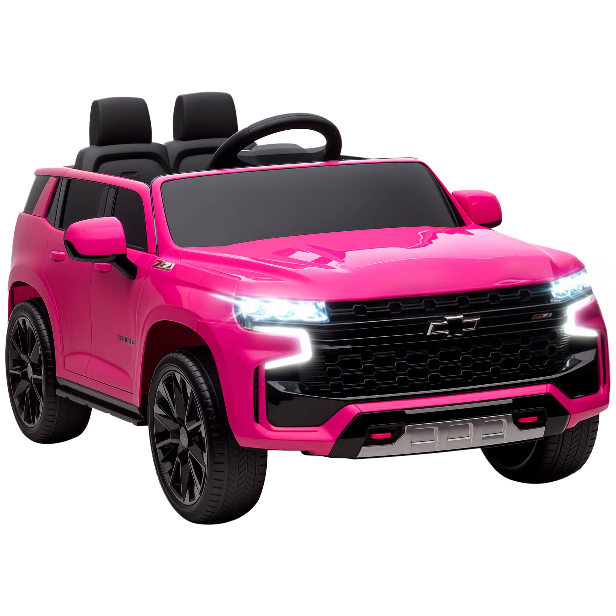 Front. Aosom - Licensed Chevrolet Tahoe Ride On Car, 12V 7AH Battery Toy with Remote, LED Lights, Music, Suspension, 3 Speeds, for 3+.