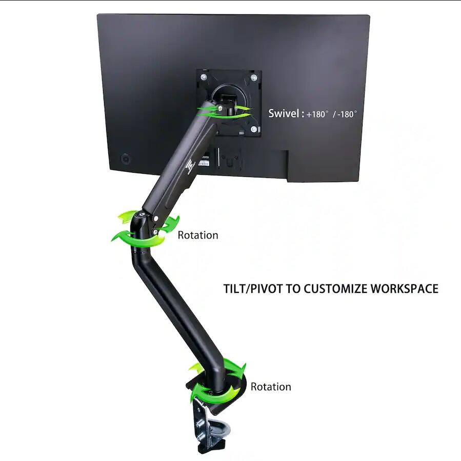 Swivel: +180° / -180°  
Rotation  
TILT/PIVOT TO CUSTOMIZE WORKSPACE  
Rotation