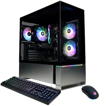 Front. CyberPowerPC - Gaming Desktop - AMD Ryzen 7 8700F - NVIDIA GeForce RTX 5060 8GB - 16GB DDR5 - 1TB PCIe 4.0 SSD - Black.