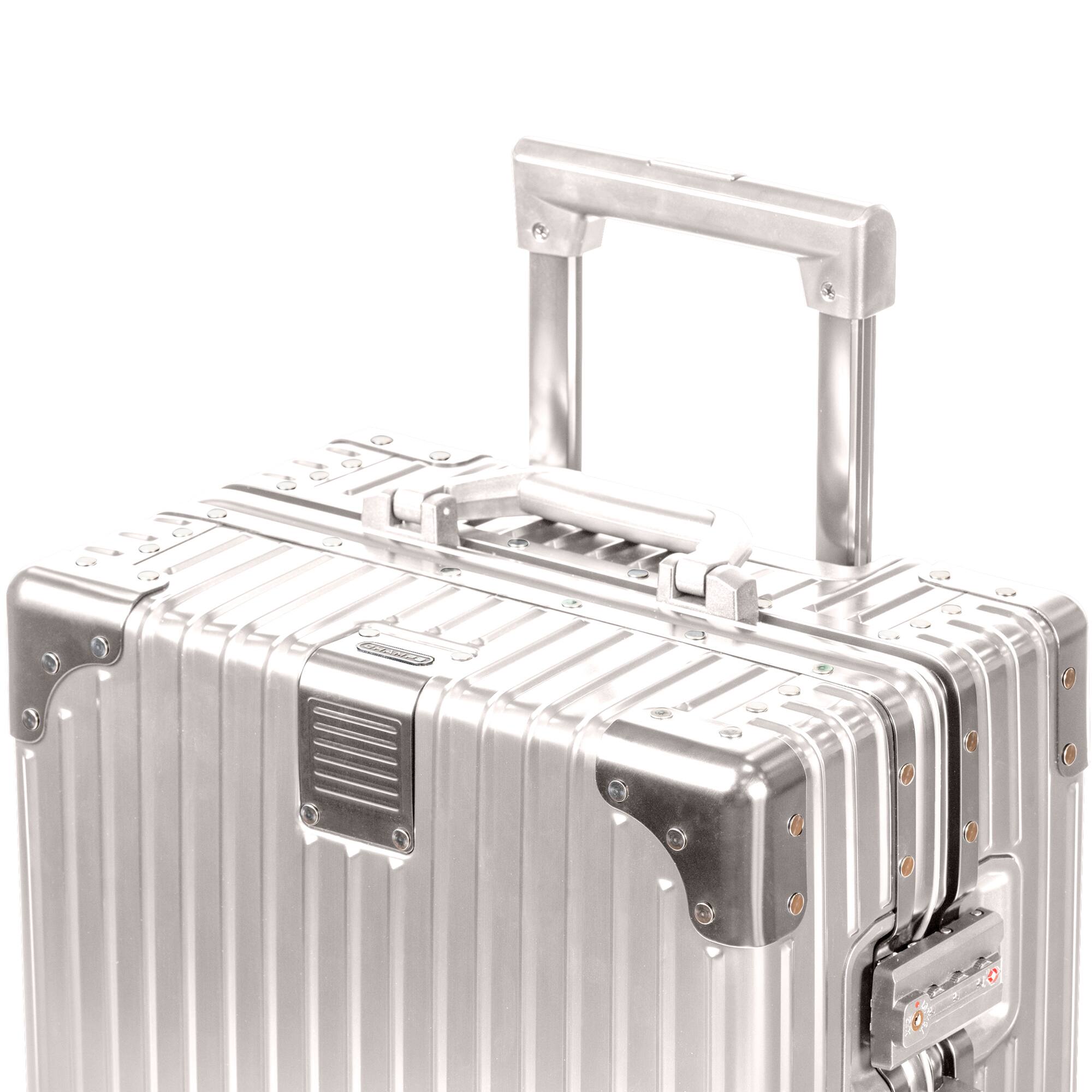 Left. Champs - Elite Aluminum 2-Piece Luggage Set - Silver.