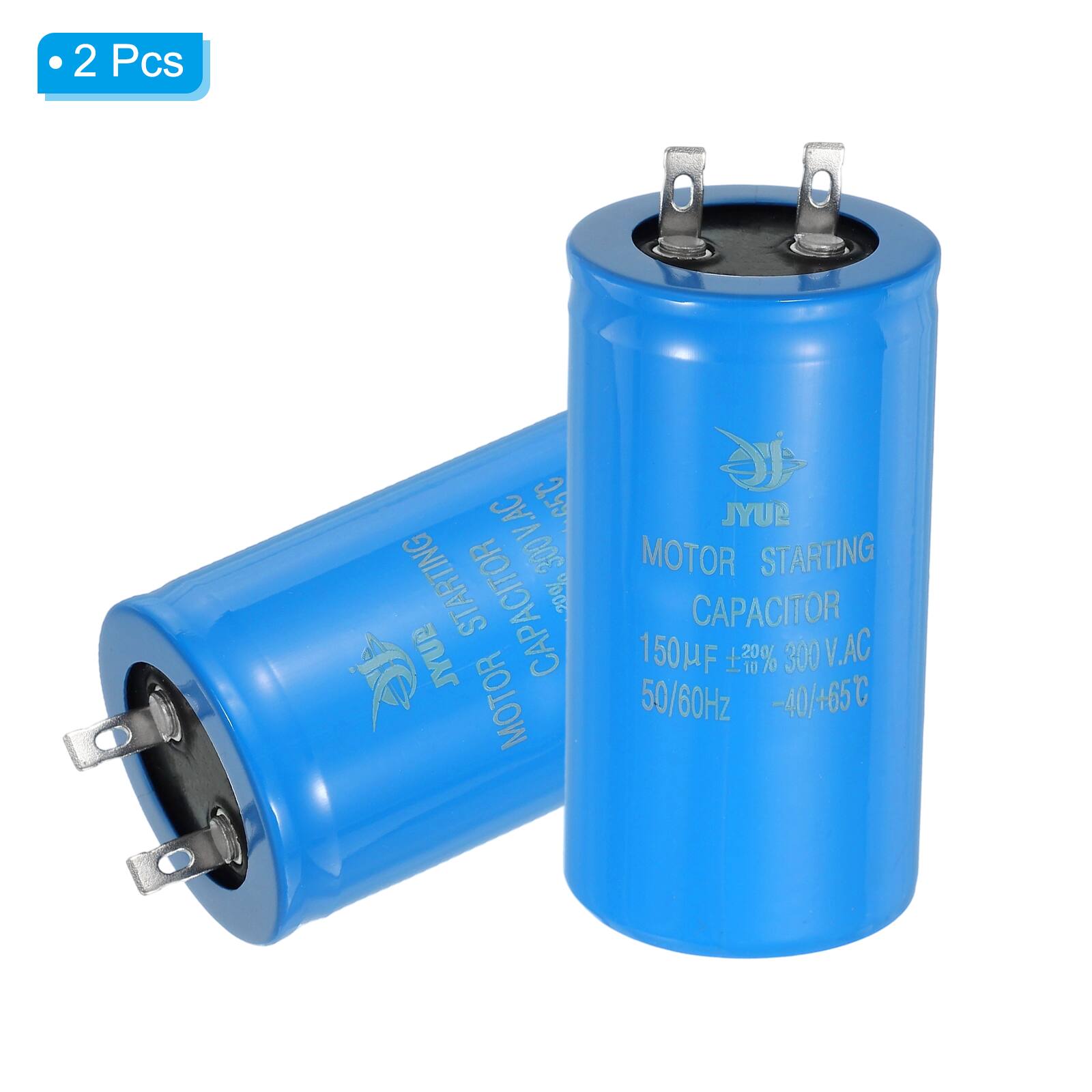 2 Pcs V.A.C V C5C 300 STARTING CAPACITOR 20% JYUP MOTOR e SUYL MOTOR STARTING CAPACITOR 150µF 30% 300 300V.A.C 50/60Hz -40/+65°C