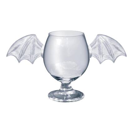 Front. ICUP - Feelin' Batty 8oz Molded Glass Goblet - Clear.