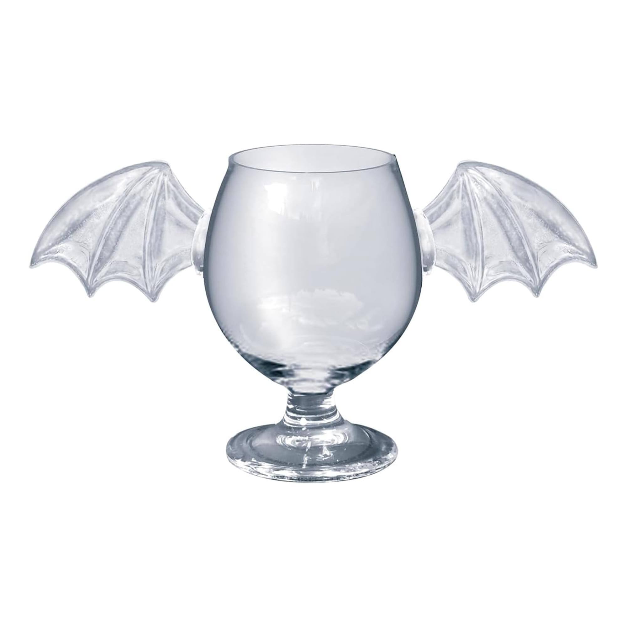 Front. ICUP - Feelin' Batty 8oz Molded Glass Goblet - Clear.