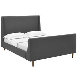 Modway - Aubree Upholstered Fabric Queen Sleigh Platform Bed - Gray