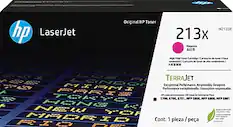 hp LaserJet Original HP Toner W2133X 213x Magenta Cartridge
TERRAJET
Exceptional Performance. Responsibly Designed.
Performance exceptionnelle. Conception responsable.
Compatible with:
P4 NM
5700, 6700, 6701, HFP 5800, HFP 6800, MF 60 R
Cont. 1 pieza / pièce