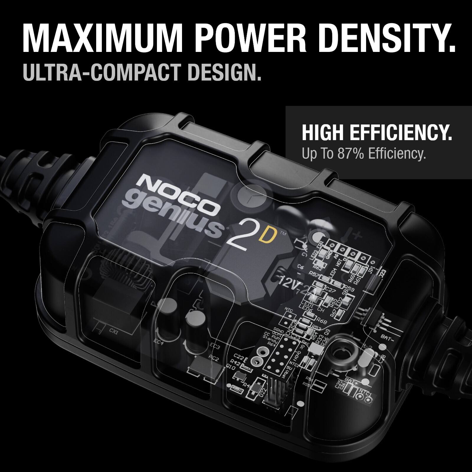 MAXIMUM POWER DENSITY.  
ULTRA-COMPACT DESIGN.  
HIGH EFFICIENCY.  
Up To 87% Efficiency.  

NOCO 2D LED3 B GND O 2 O D O HOT e C6 HB2 JPS R57 ED4 EZC 12V R60 R6 JC27 F R5S TDI HTR LEDG CN R67 JR6B CXI SGND 1852 SF D 8 andy un 88 BAT- EC4 3 n64 SRS Dc PC2 C22 E OVO BZ R+2 NTCS 0I0 B 2 RS R4 dien 3 BO D0 022