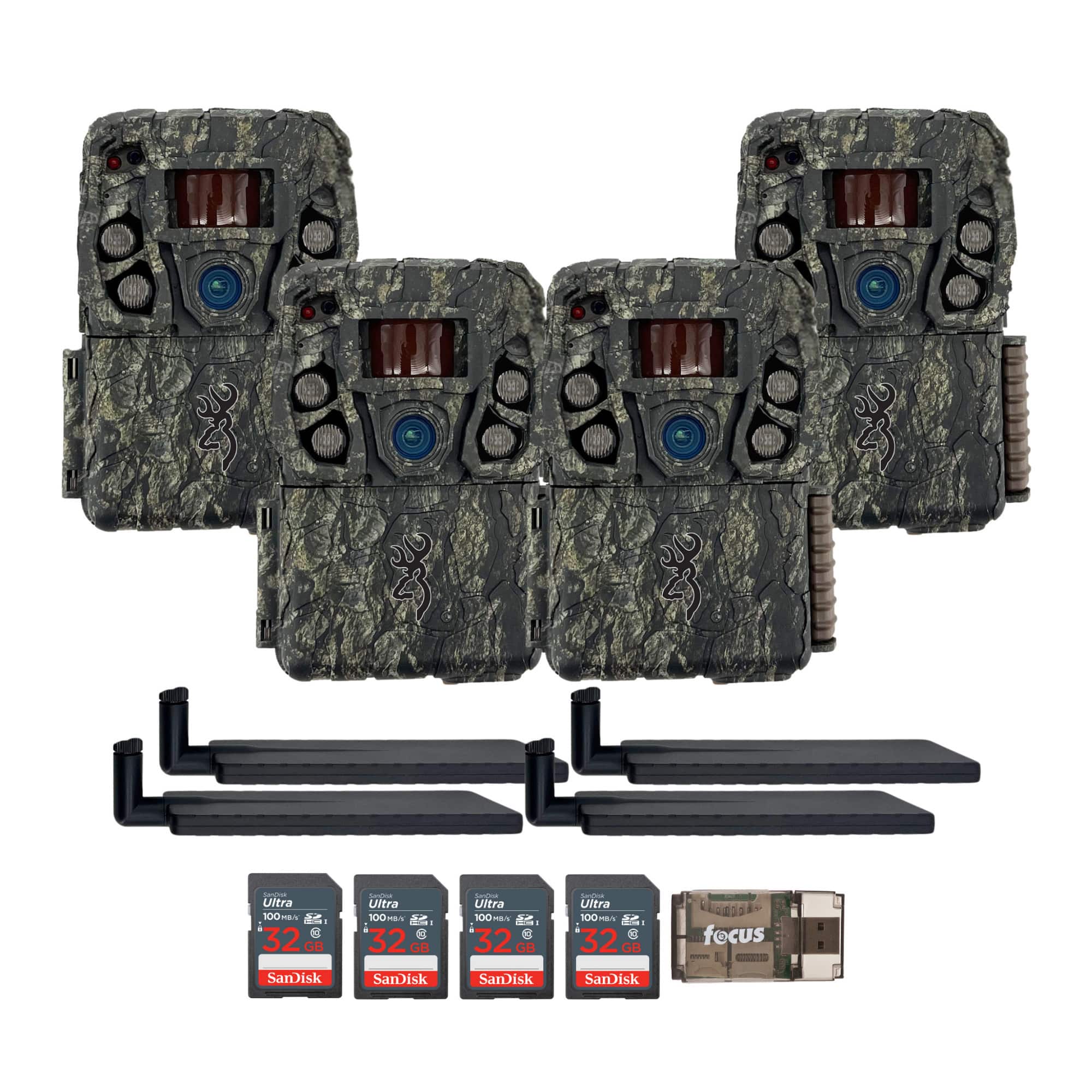 SanDisk - Browning Trail Cameras - Defender Wireless Vision Pro HD AI 46MP Bundle (4-Pack)