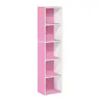 Front. Furinno - Daly 8-Cube Horizontal Bookcase, Bookshelf, Storage Organizer, 35 Width - White.