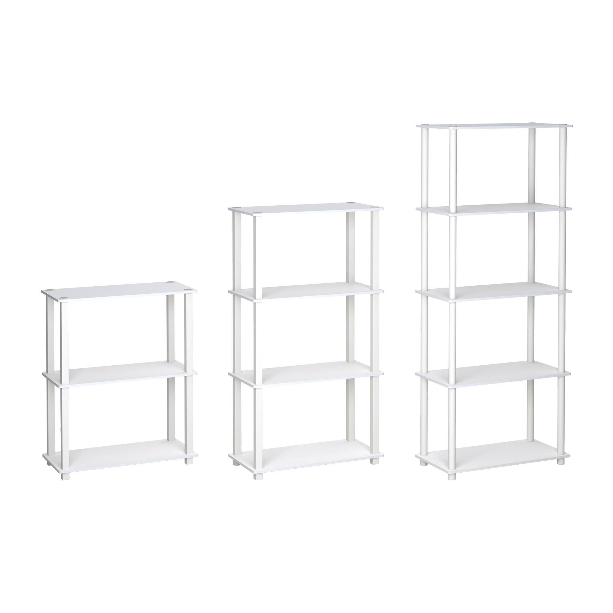 Alt View 7. HOMLUX - 5-Tier 57.4" Open Shelf Bookcase Compact Storage Bookshelf for Living Room Bedroom Office White & White - White.