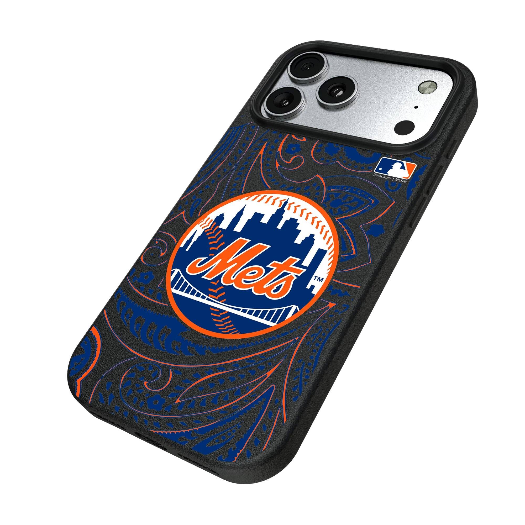 Alt View 1. Keyscaper - Paisley iPhone Magnetic Bump Case - 15 - Black.