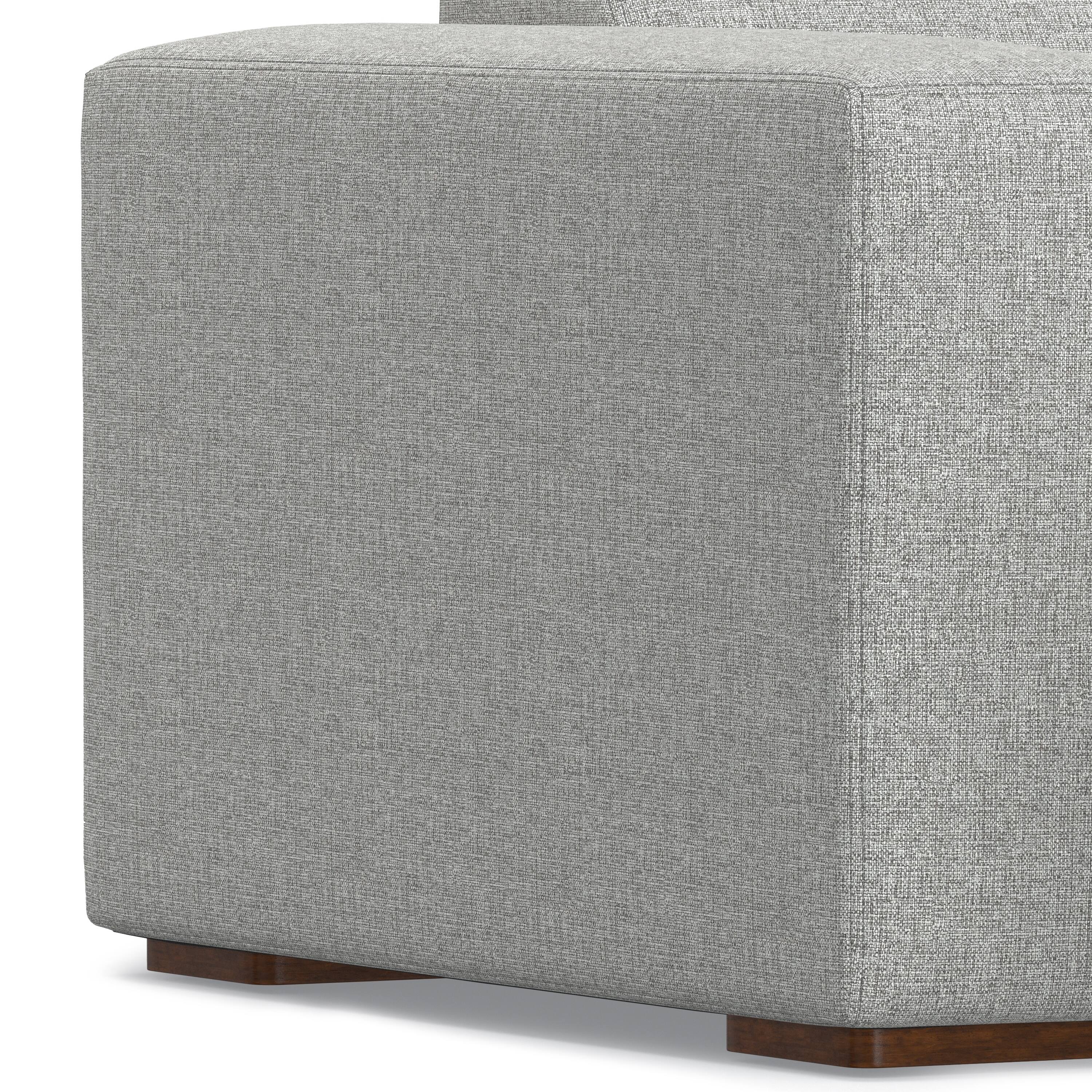 Alt View 4. Simpli Home - Rex Left Chaise Sofa Module in Tightly Woven Performance Fabric - Pale Grey.