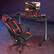 Alt View 11. Costway - Adjustable Height Gaming Desk - Black.