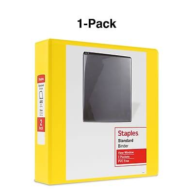 1-Pack Staples Standard Binder View Window 2 Pockets PVC Free