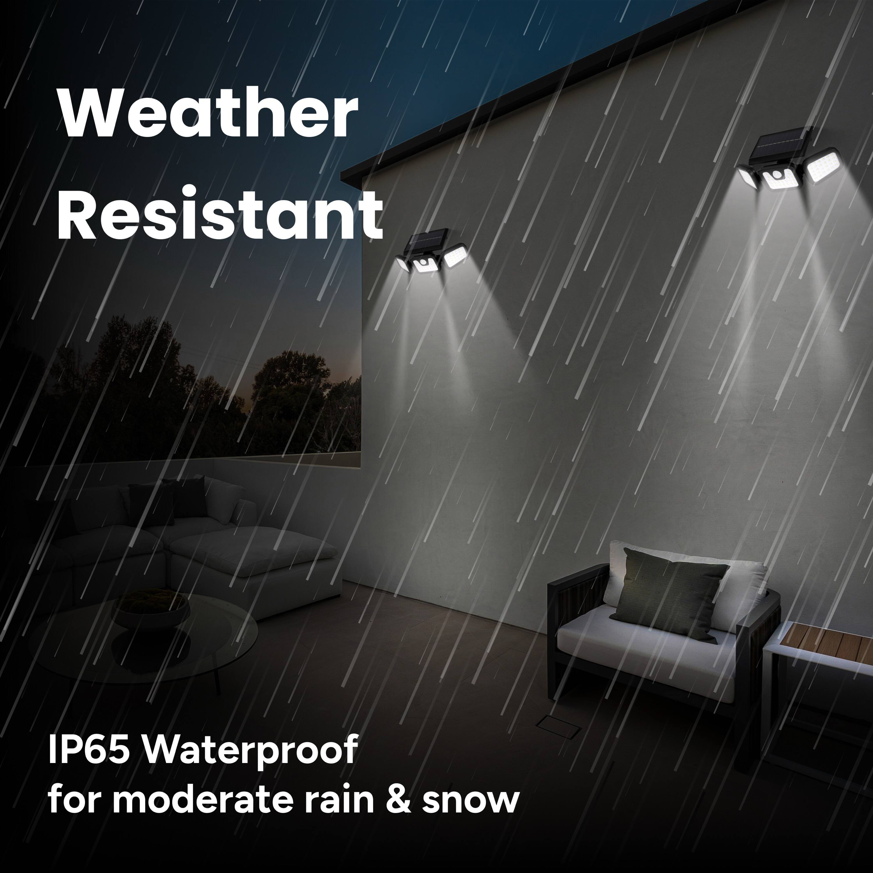 Weather Resistant
IP65 Waterproof for moderate rain & snow