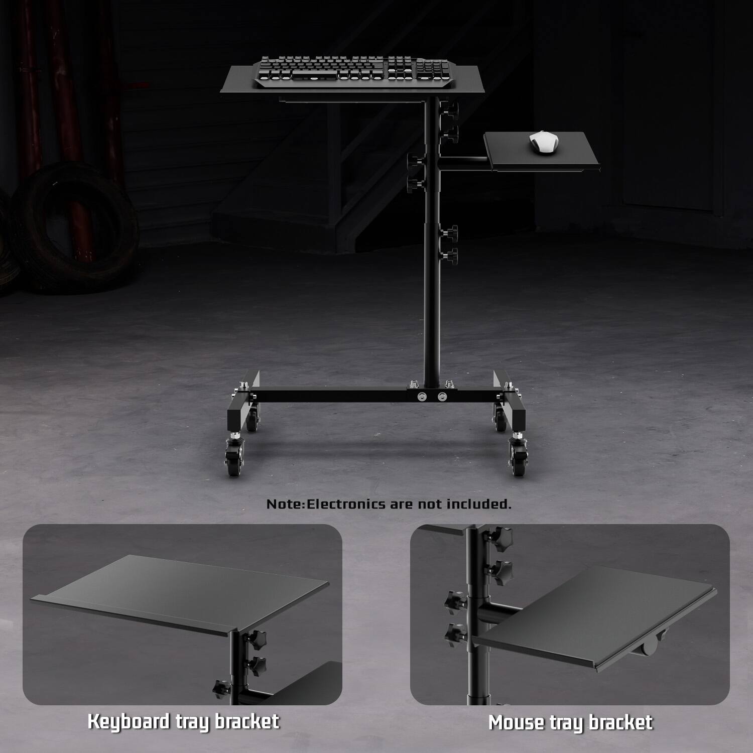 Note: Electronics are not included.

Keyboard tray bracket

Mouse tray bracket