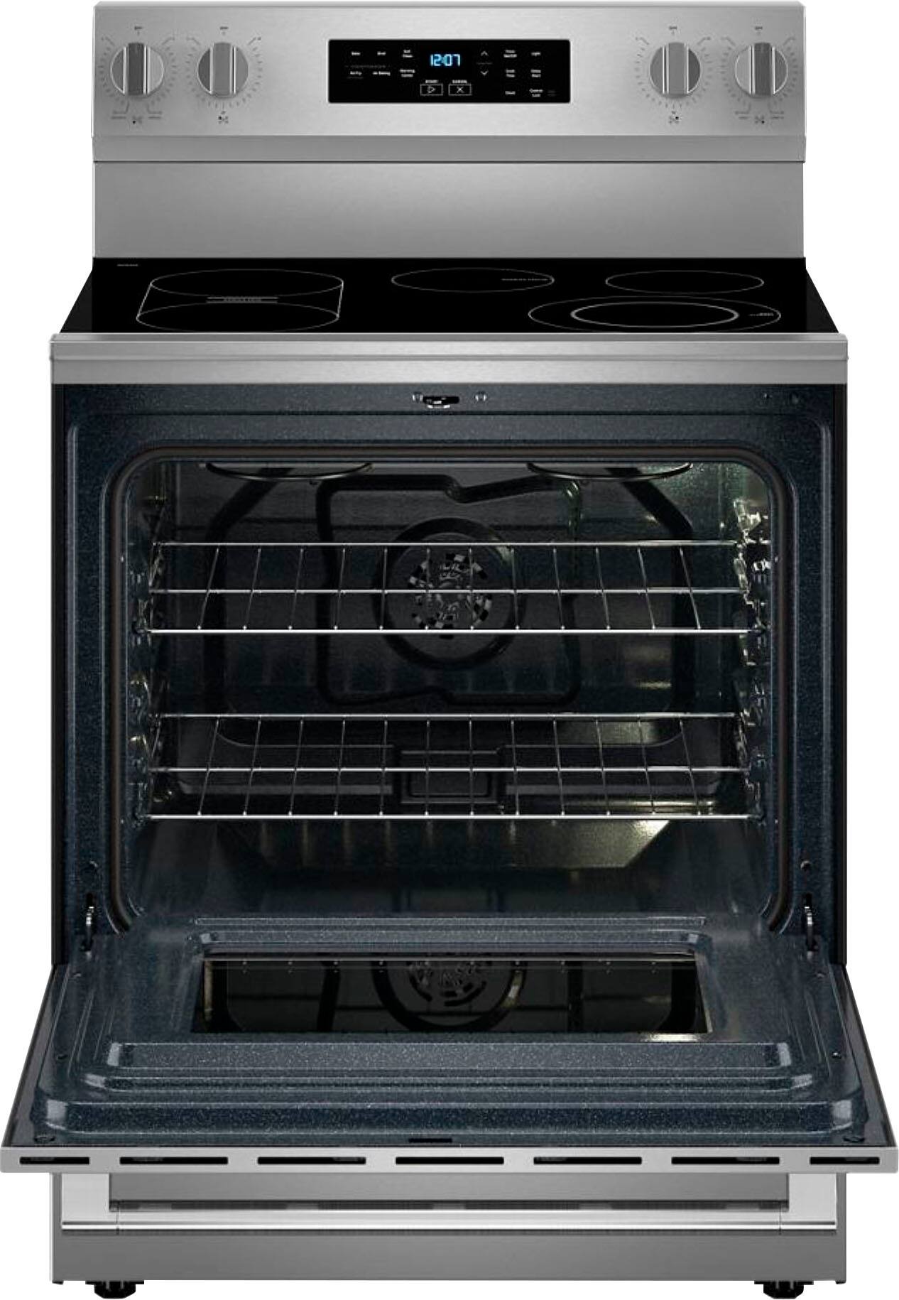 Angle. Maytag - 30-Inch Wide Electric Range With No Preheat Air Fry and Air Baking - 5.3 cu. ft. - Stainless Steel.