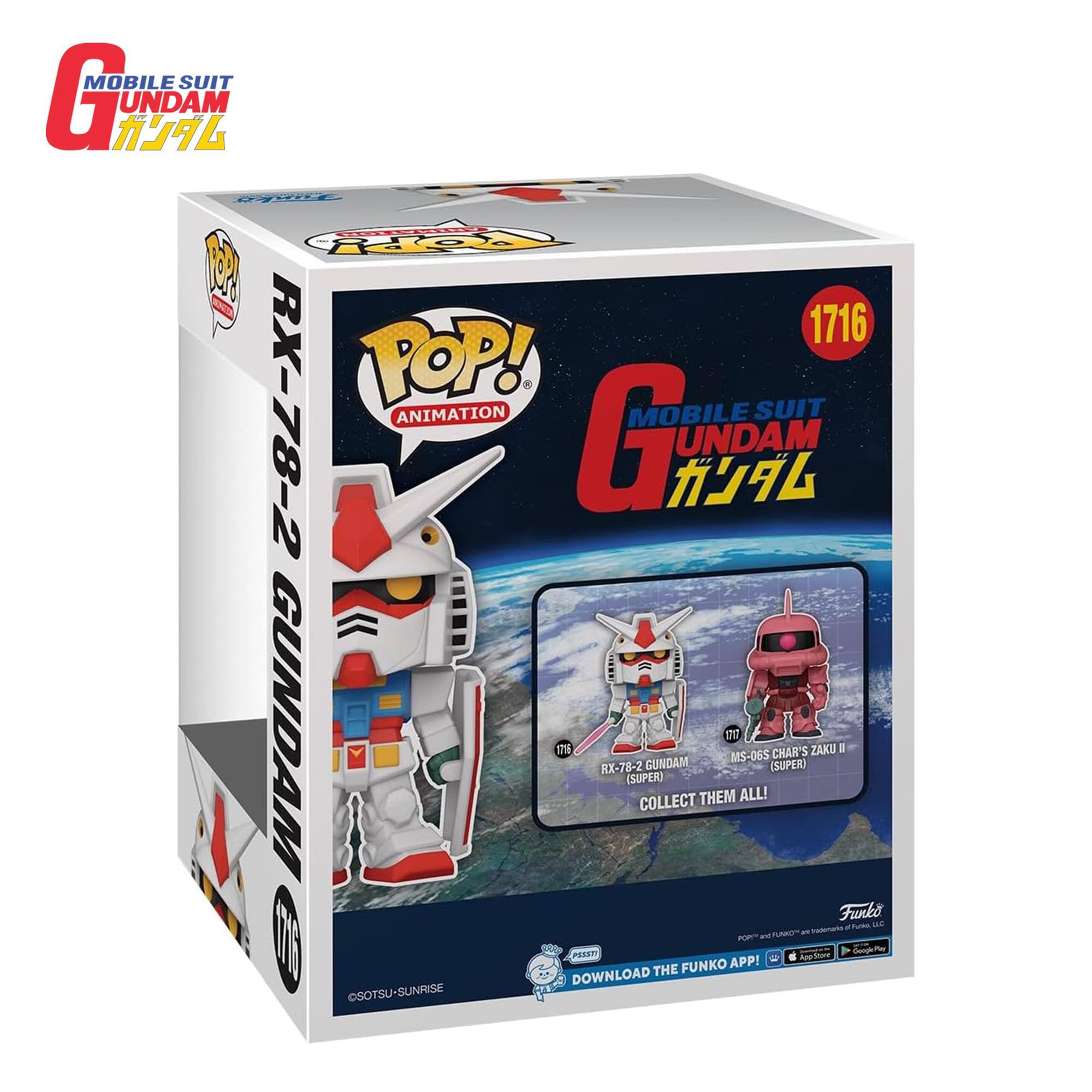MOBILE SUIT GUNDAM  
RX-78-2 GUNDAM (SUPER)  
1716  
POP! ANIMATION  
COLLECT THEM ALL!  
MS-06S CHAR'S ZAKU II (SUPER)  
FUNKO  
DOWNLOAD THE FUNKO APP!  
Appie @SOTSU-SUNRISE