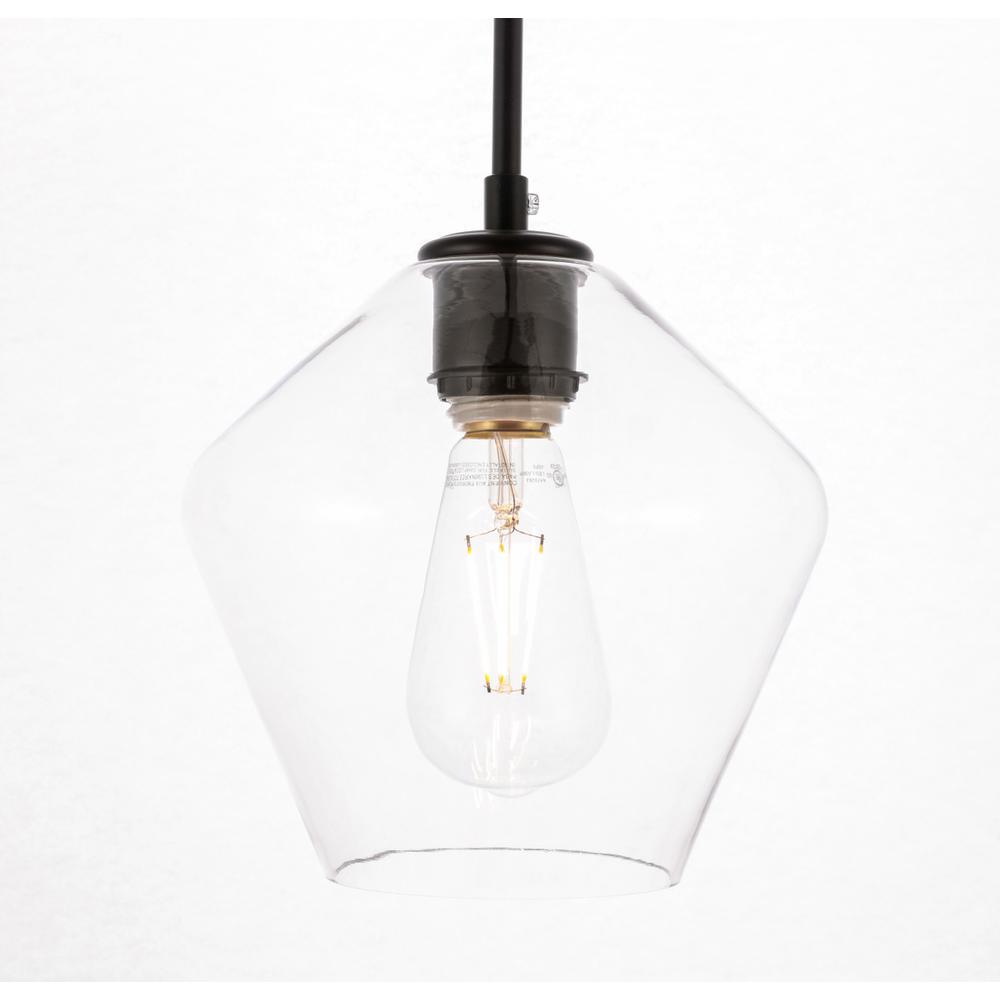Alt View 1. Living District - Gene 1 light Black and Clear glass pendant - Black And Clear Glass.