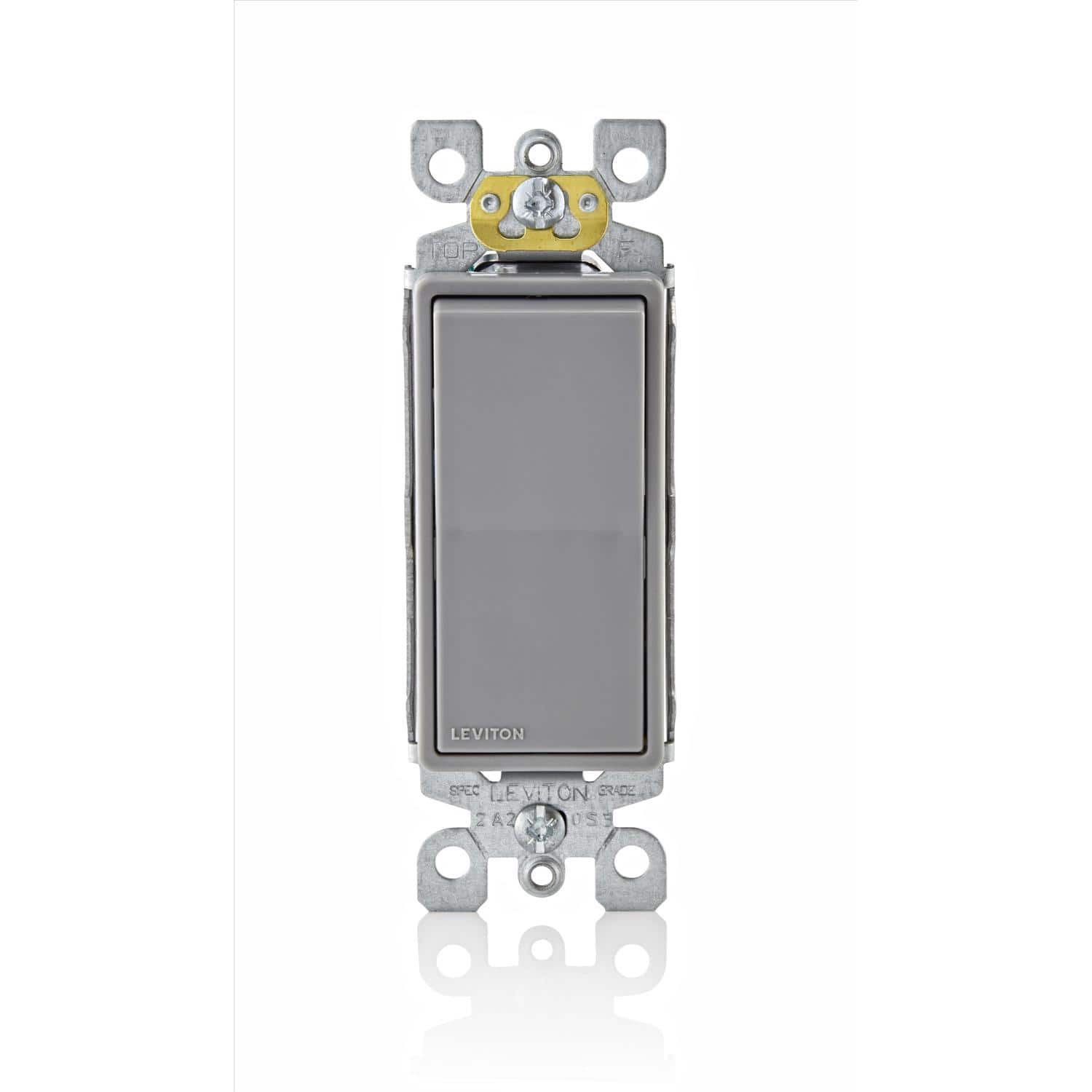 Leviton - Decora 15 amps Single Pole Rocker AC Quiet Switch 1 pk - Gray