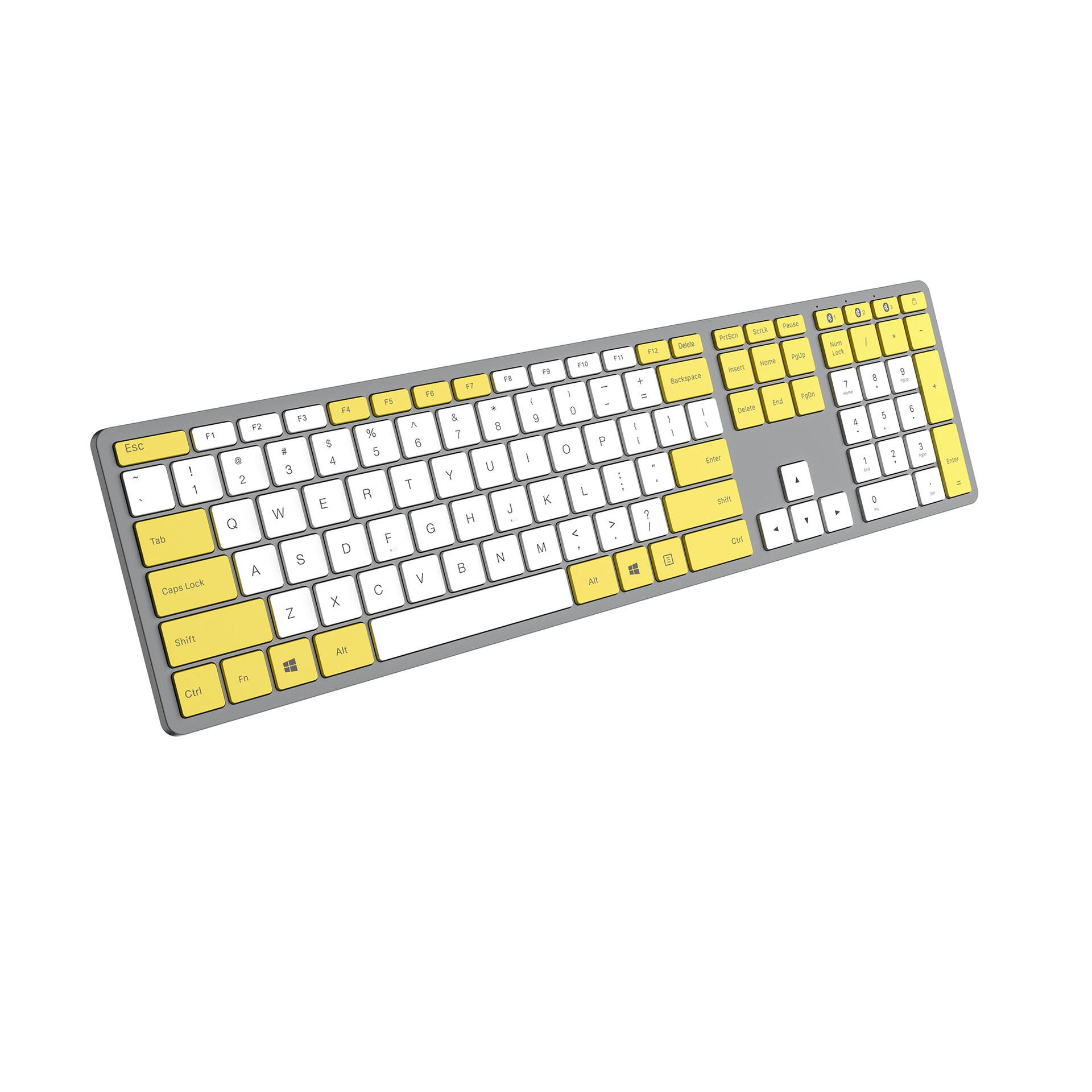 Cluzine - 110-keys2.4G Wireless & Bluetooth Dual-Mode Keyboard, Business Office Bluetooth Keyboard and Mouse Combo - Black