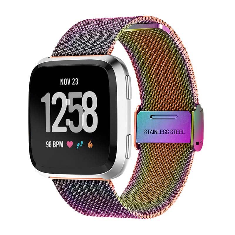 StrapsCo - Milanese Mesh Band Stainless Steel Watch Strap For Fitbit Versa & Versa 2 - Opal price history on PriceWatchPro
