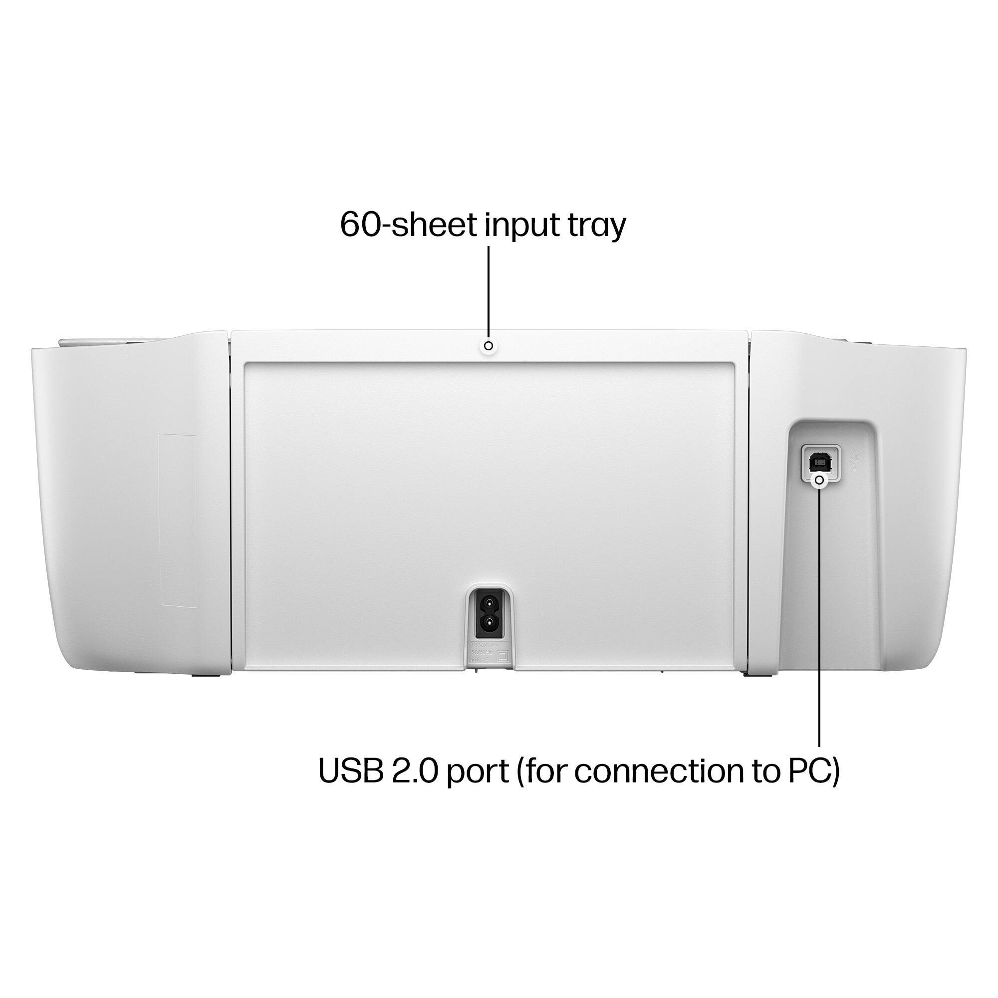 60-sheet input tray  
USB 2.0 port (for connection to PC)