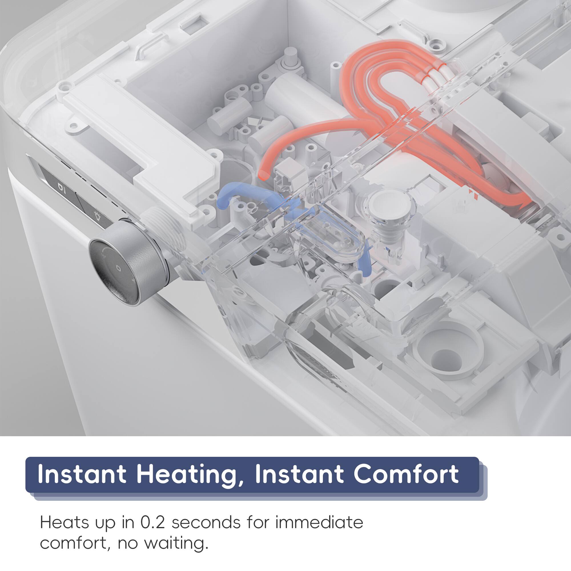 Instant Heating, Instant Comfort

Heats up in 0.2 seconds for immediate comfort, no waiting.