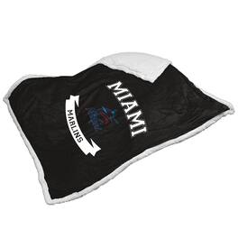 Logo Brands - Miami Marlins 50" x 60" Sherpa Blanket - Multicolor