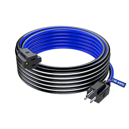 Front. Maximm - Extension Cord 30 ft, Extension Cord,16 Gauge, Heavy Duty Extension Cord ETL Listed - Black, White and Blue.