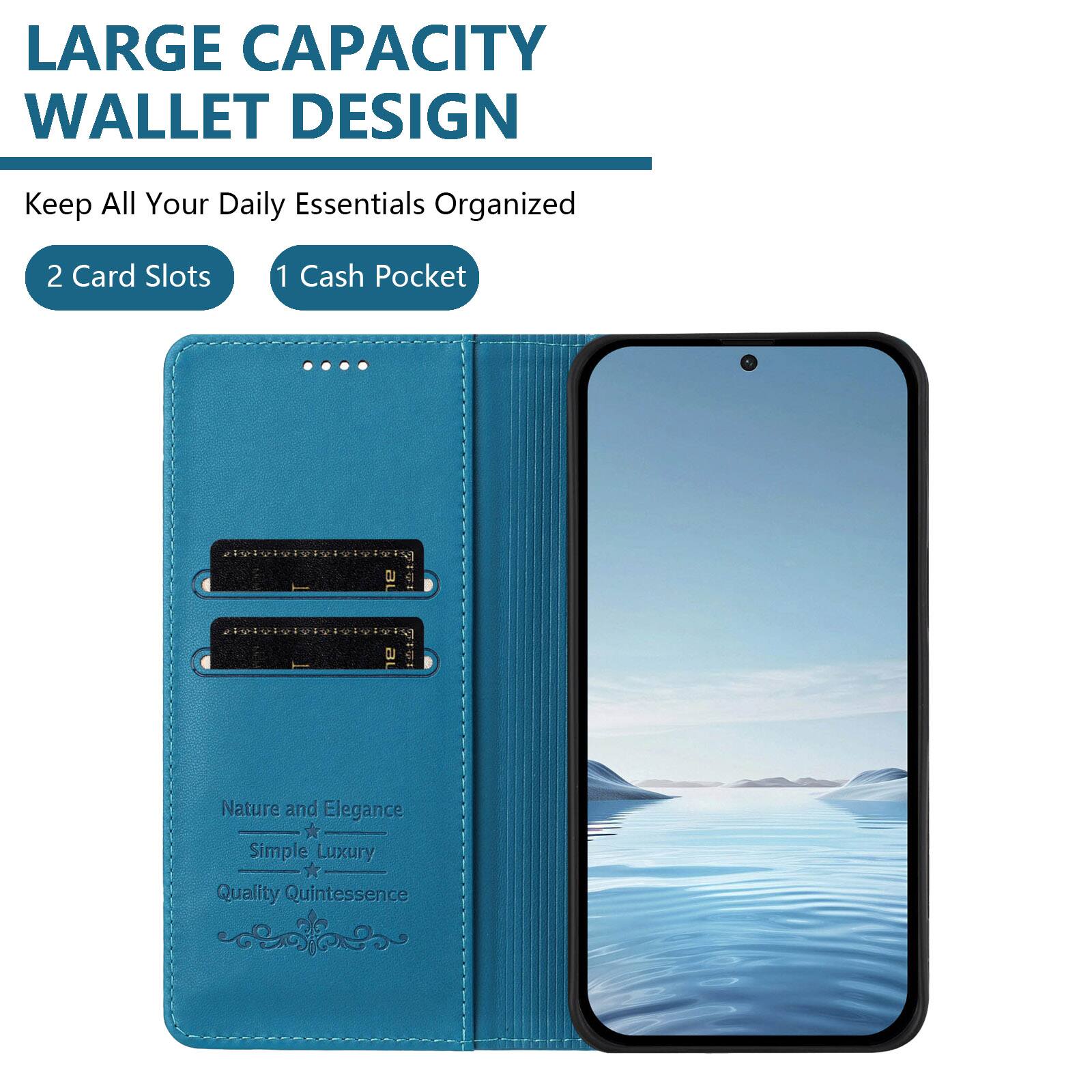 LARGE CAPACITY WALLET DESIGN  
Keep All Your Daily Essentials Organized  
2 Card Slots  
1 Cash Pocket  

Nature and Elegance  
Simple Luxury  
Quality Quintessence