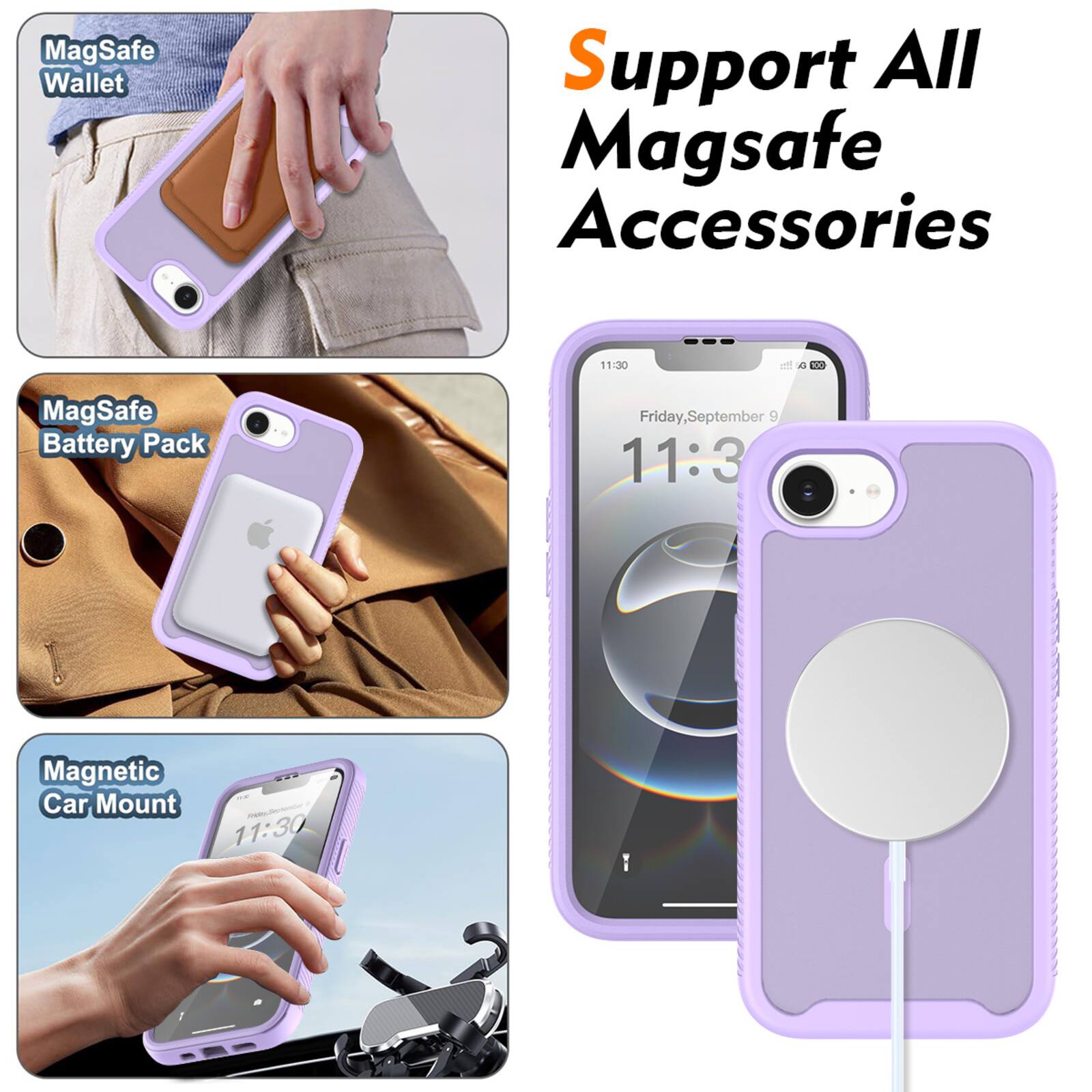 MagSafe Wallet Support All MagSafe Accessories

11:30 a.m. Friday, September 9

11:30

Magnetic Car Mount