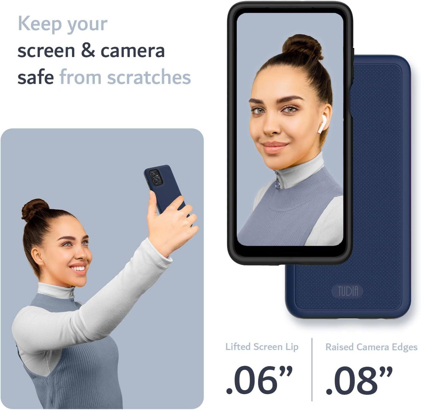 Keep your screen & camera safe from scratches

Lifted Screen Lip .06" Raised Camera Edges .08"