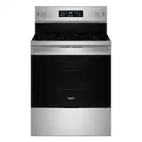 Whirlpool - 5.3 Cu. Ft. Freestanding Electric Range with Air Cooking Technology, No Preheat Air Fry and Air Baking and Self Clean - Stainless Steel - Front_Zoom