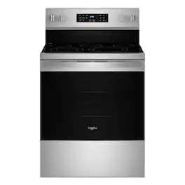 Whirlpool - 5.3 Cu. Ft. Freestanding Electric Range with Air Cooking Technology, No Preheat Air Fry and Air Baking and Self Clean - Stainless Steel