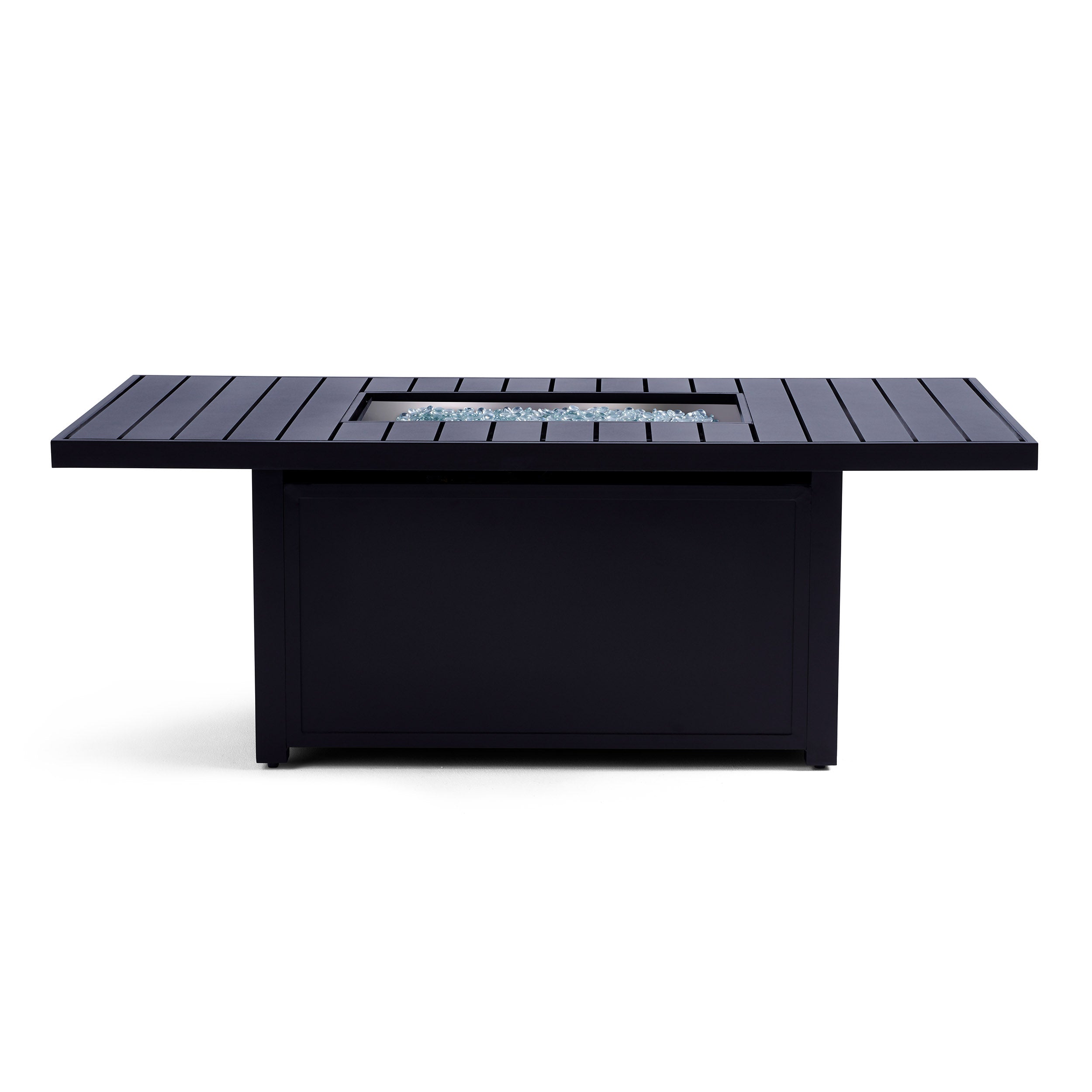 Front. Yardbird® - Rectangular Fire Table - Dark espresso brown.