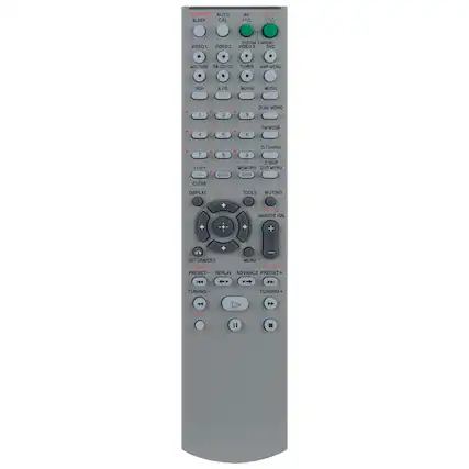 TV/VIDEO
AUTO SLEEP
CAL
VIDEO 1
VIDEO 2
VIDEO 3
MD/TAPE
SA-CD/CD
2CH
A.F.D.
1
2
3
4
5
6
7
8
9
0
>10/-
0/10
CLEAR
DISPLAY
D.TUNING
D.SKIP
MEMORY
DVD MENU
ENTER
TOOLS
MUTING
TV VOL
MASTER VOL
RETURN/EXIT
TV CH
PRESET
REPLAY
ADVANCE PRESET
SYSTEM STANDY
VIDEO 3
DVD
TUNER
AMP MENU
MOVIE
MUSIC
DUAL MONO
FM MODE
MENU
TV CH+
ADVANCE PRESET+
TUNING+
TV/VIDEO
TV/VIDEO
TV/VIDEO
TV/VIDEO
TV/VIDEO
TV/VIDEO
TV/VIDEO
TV/VIDEO
TV/VIDEO
TV/VIDEO
TV/VIDEO
TV/VIDEO
TV/VIDEO
TV/VIDEO
TV/VIDEO
TV/VIDEO
TV/VIDEO
TV/VIDEO
TV/VIDEO
TV/VIDEO
TV/VIDEO
TV/