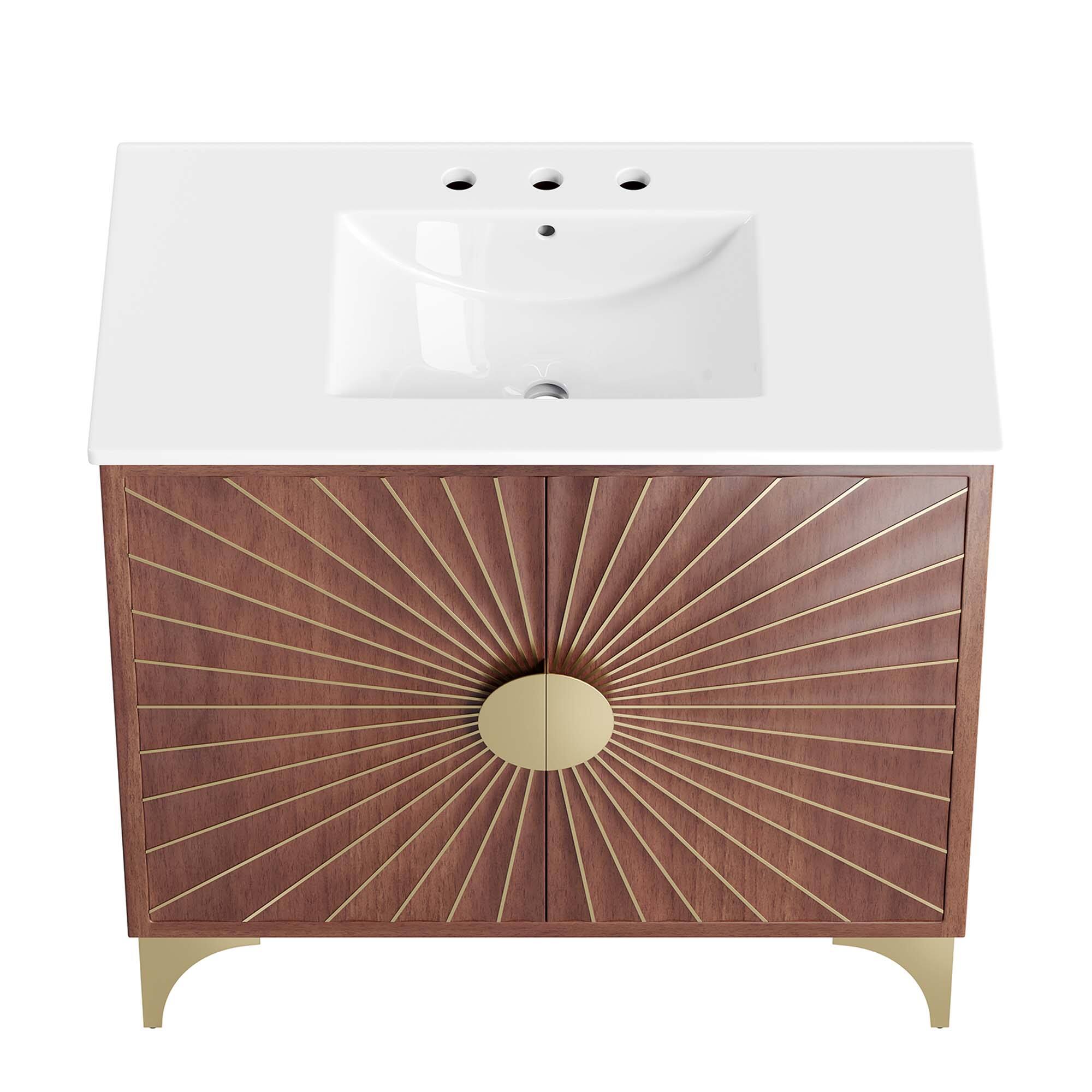 Alt View 5. Modway - Daylight Bathroom Vanity Basin Included by Modway - White Walnut.