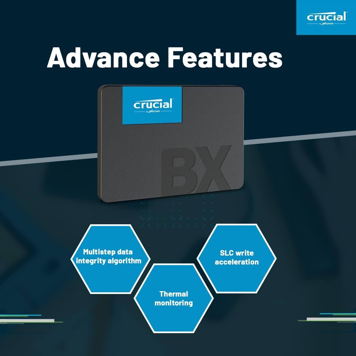 crucial - peicre BX Multistep data integrity algorithm SLC write acceleration Thermal monitoring