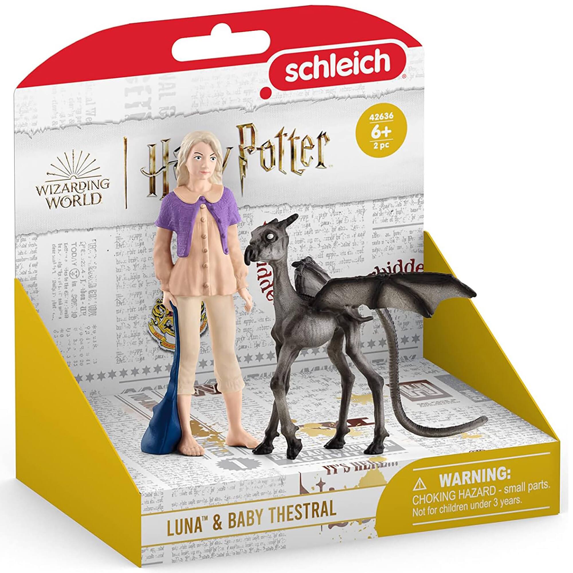 schleich ETT 42636 6+ 2 pc WIZARDING WORLD 1 Potter TODAY hidde WD GH E - Grr W WARNING: small parts. - CHOKING HAZARD under 3 years. THESTRAL Not for children LUNA & BABY