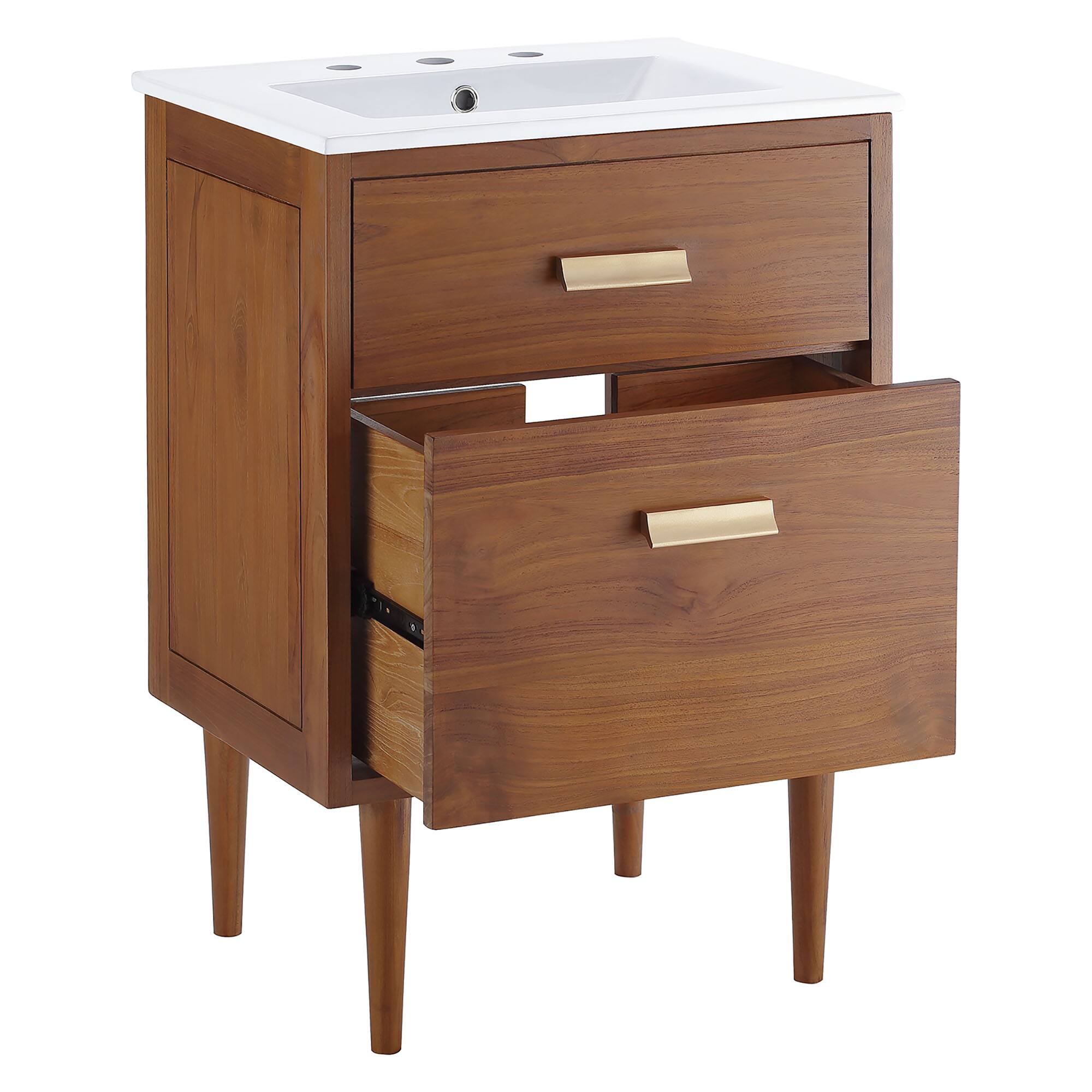 Alt View 1. Modway - Cassia Bathroom Vanity Basin Included - Natural White.
