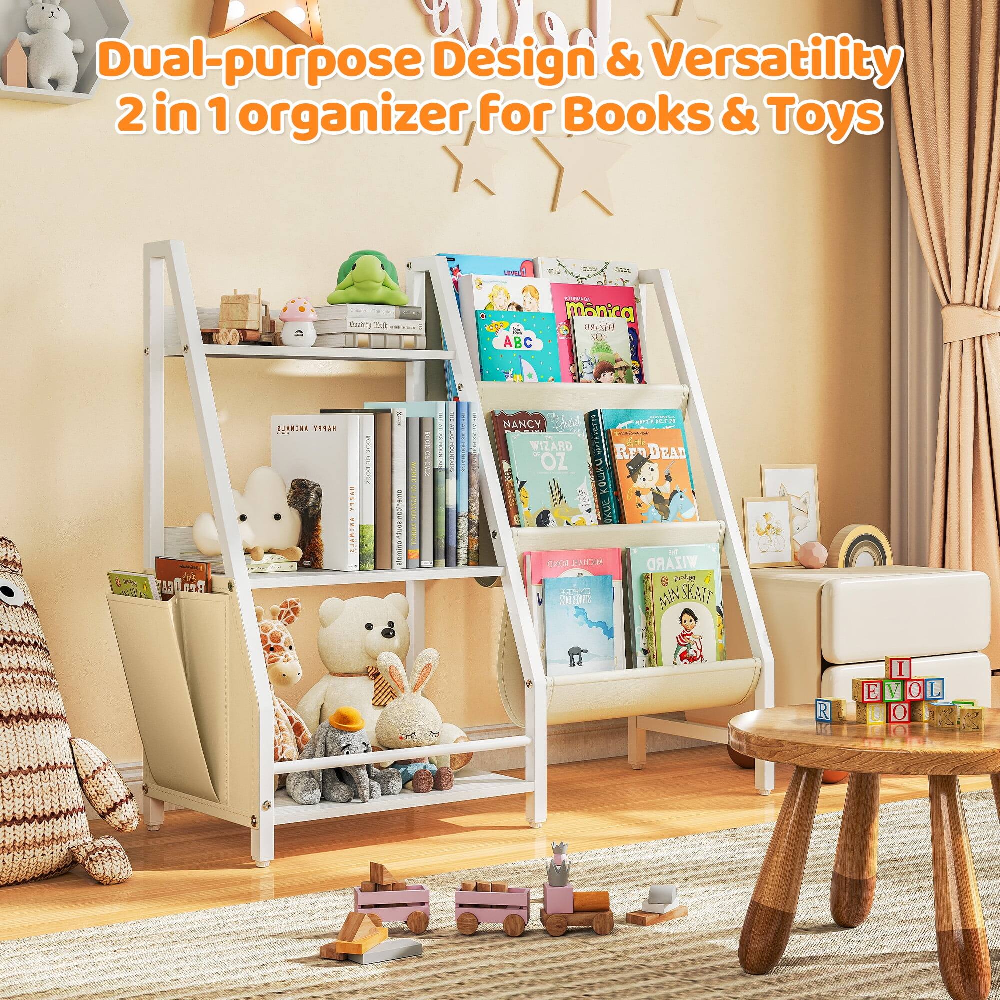 Dual-purpose Design & Versatility  
2 in 1 organizer for Books & Toys  

Janina T11A8:  
VRE a i SUE i  
CUN r I Thed  
P1ICN  
NANCY M - WIZARD DEAD RFY OZ -  
MAE ol G ICIM WIZARD  
Sd SKATT CEL MI R E I V 0 L O