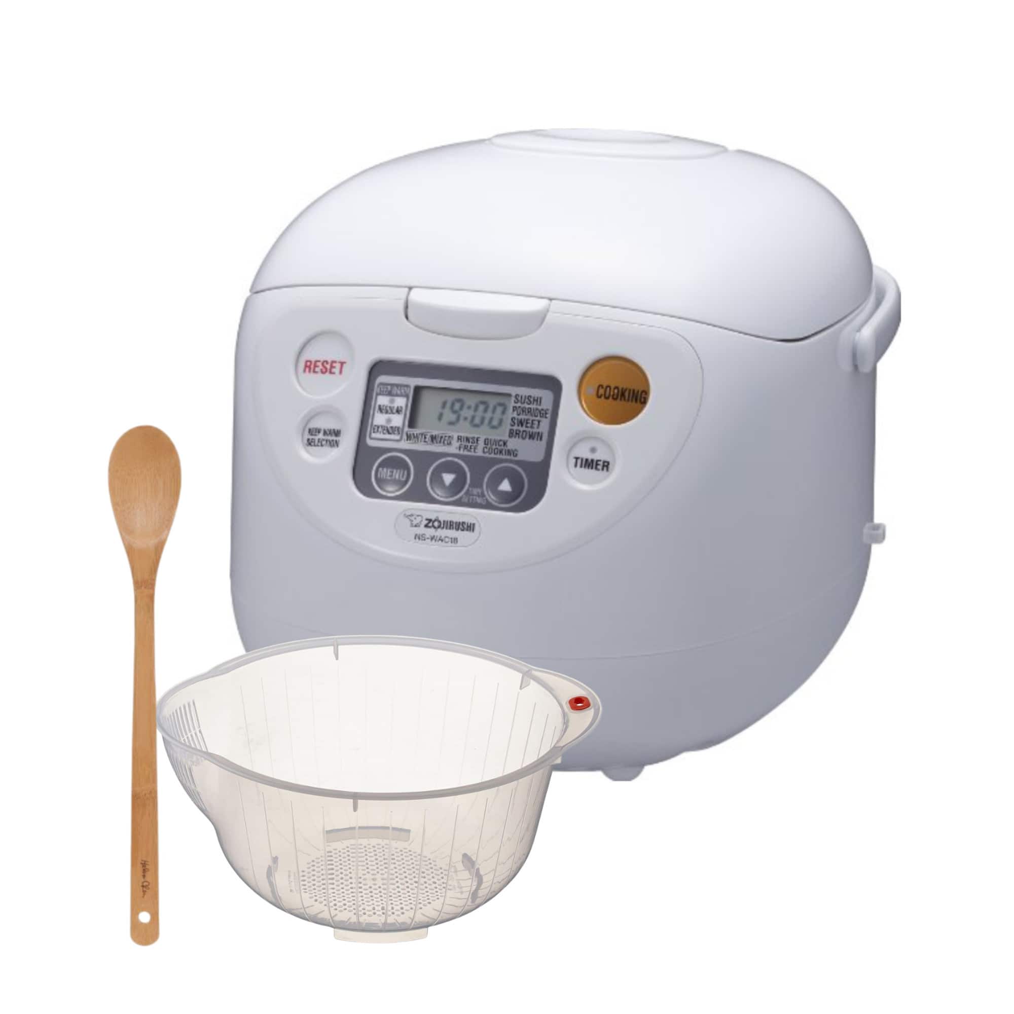 Zojirushi - Micom Rice Cooker and Warmer (10-Cup/ Cool with Bowl and Spoon - White