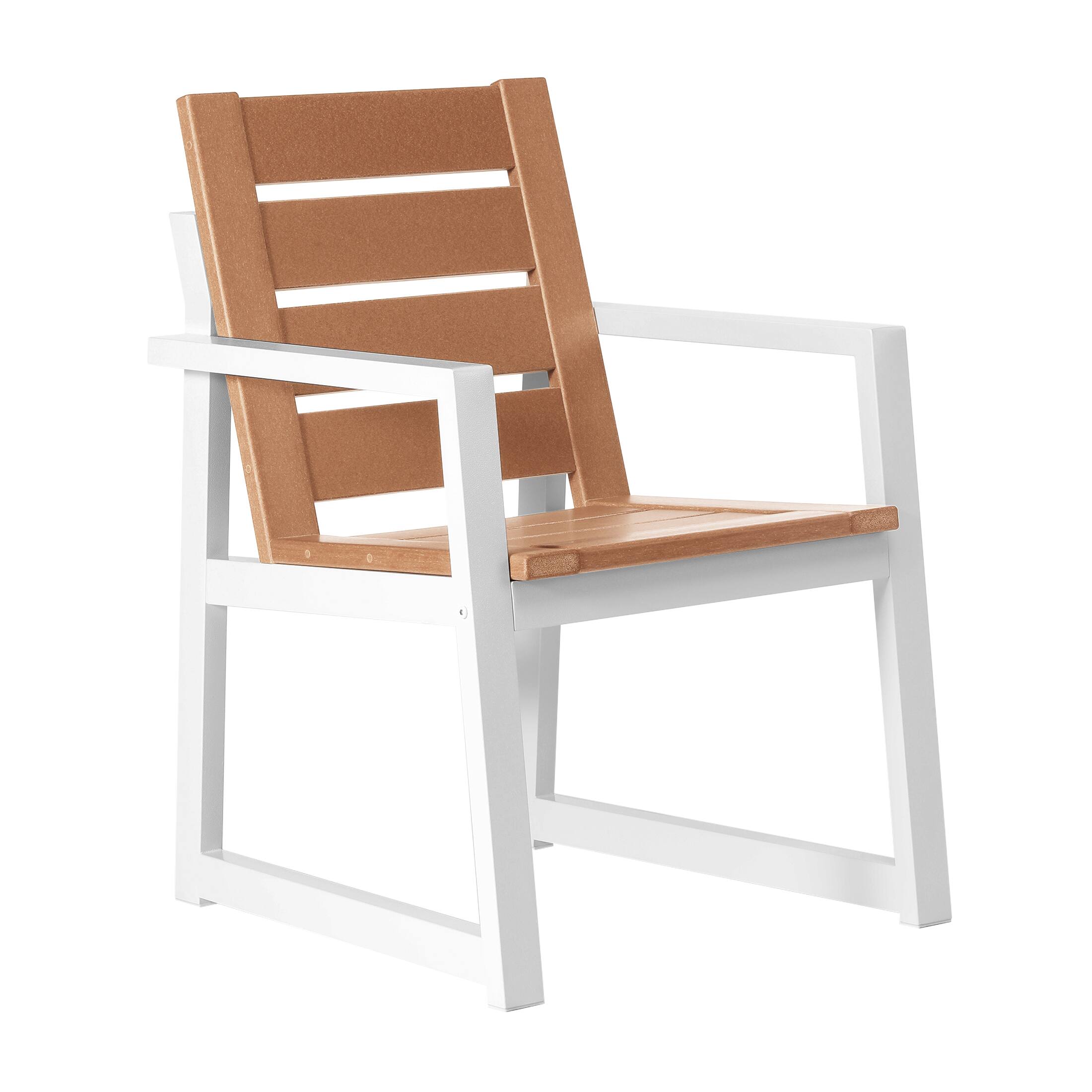 Alt View 1. WestinTrends - WestinTrends Cape May 7-Piece HDPE Outdoor Furniture Patio Dining Table With Umbrella Hole and Chairs Set For 6 - Teak.