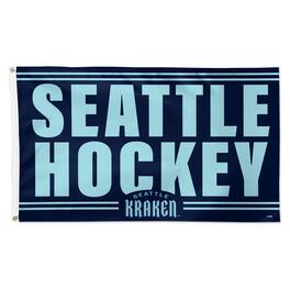 WinCraft - Seattle Kraken 3' x 5' Single-Sided Deluxe Team Slogan Flag - Multicolor