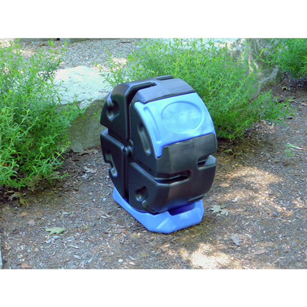 Alt View 3. FCMP Outdoor - FCMP Outdoor Half Size 19 Gallon Plastic Rolling Composter Tumbler Bin, Blue - Blue.
