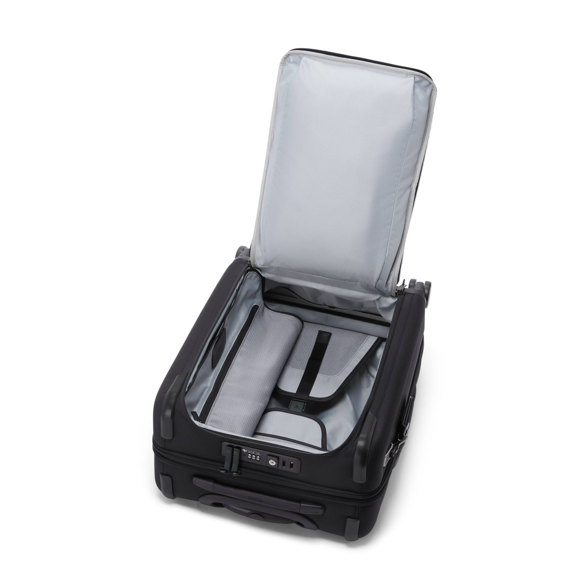 Angle. TUMI - Alpha Large  Dual Access 22" Expandable Spinner Carry-On Suitcase - Black.