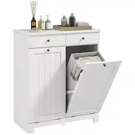 Homcom - Laundry Hamper Cabinet - White